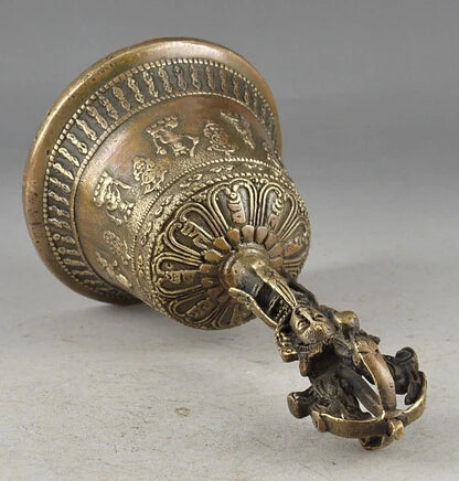 17CM Copper Brass CHINESE crafts Asian Exquisite Chinese Tibetan Copper Buddhism Exorcism Bell