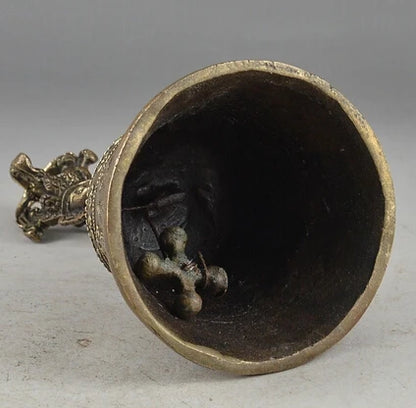 17CM Copper Brass CHINESE crafts Asian Exquisite Chinese Tibetan Copper Buddhism Exorcism Bell