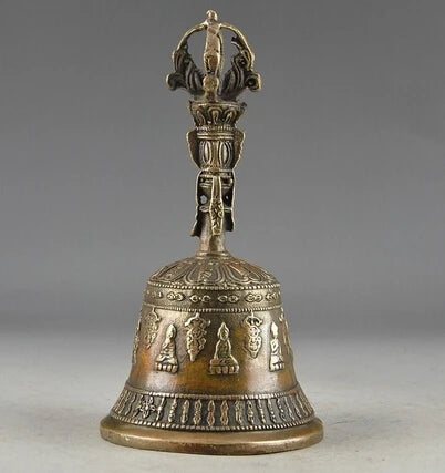 17CM Copper Brass CHINESE crafts Asian Exquisite Chinese Tibetan Copper Buddhism Exorcism Bell