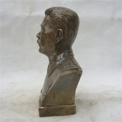 17CM TALL Stalin bronze statue # TOP Collection # Soviet Socialist Republics Russia Joseph Stalin leader old statue Decoration