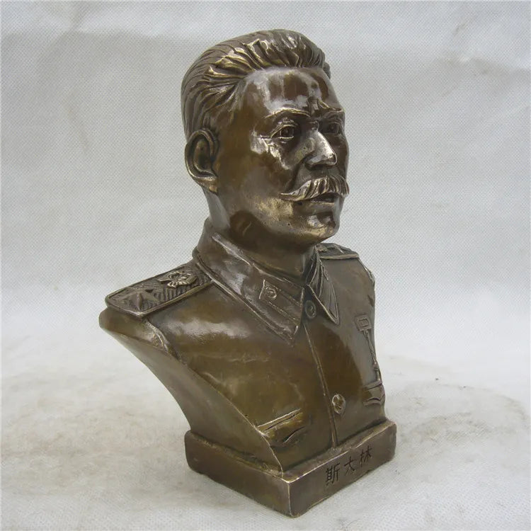 17CM TALL Stalin bronze statue # TOP Collection # Soviet Socialist Republics Russia Joseph Stalin leader old statue Decoration