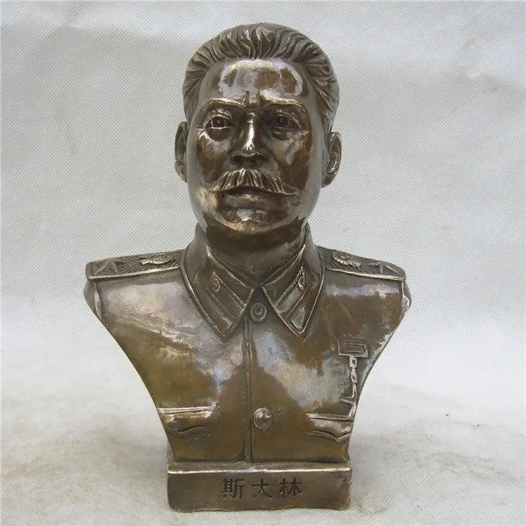 17CM TALL Stalin bronze statue # TOP Collection # Soviet Socialist Republics Russia Joseph Stalin leader old statue Decoration