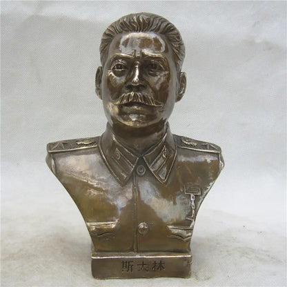 17CM TALL Stalin bronze statue # TOP Collection # Soviet Socialist Republics Russia Joseph Stalin leader old statue Decoration