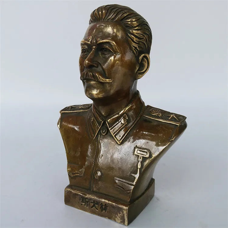 17CM TALL Stalin bronze statue # TOP Collection # Soviet Socialist Republics Russia Joseph Stalin leader old statue Decoration