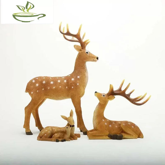 Outdoor Figurines Garden Decoration Bonsai Miniatures Realistic Deer Statue Home Decoration Courtyard Ornaments Park Lawn Decor
