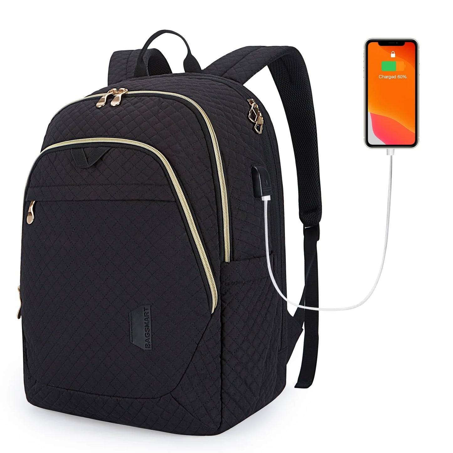 18.5’’ Large Backpacks for Women College Shool bag BAGSMART Notebook Travel Laptop Backpack with USB Charging Port Computer Bag