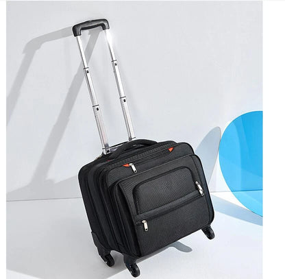 18 Inch Men Carry on hand luggage suitcase Cabin Spinner Suitcase Rolling luggage bag Business Travel Trolley bag with Wheels