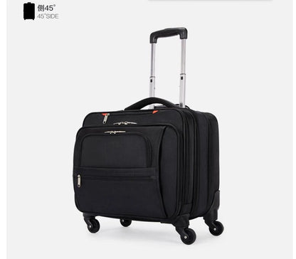 18 Inch Men Carry on hand luggage suitcase Cabin Spinner Suitcase Rolling luggage bag Business Travel Trolley bag with Wheels