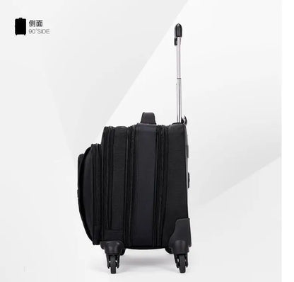 18 Inch Men Carry on hand luggage suitcase Cabin Spinner Suitcase Rolling luggage bag Business Travel Trolley bag with Wheels