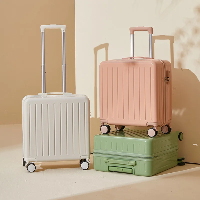 18 Inch Suitcase Boarding Multifunctional Travel Suitcase Student Password Trolley Case Rolling Luggage Bag with Cup holder