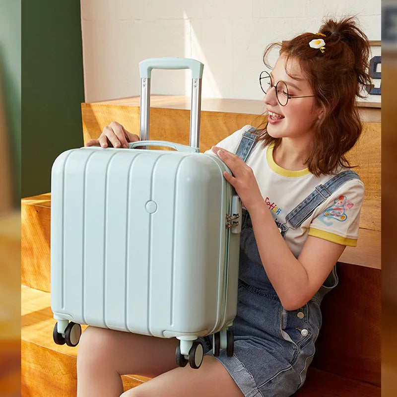 18 Inch Travel Suitcase Universal Wheel Trolley Suitcase Carry-on Mini Password Case Boarding Cabin Rolling Luggage Bag