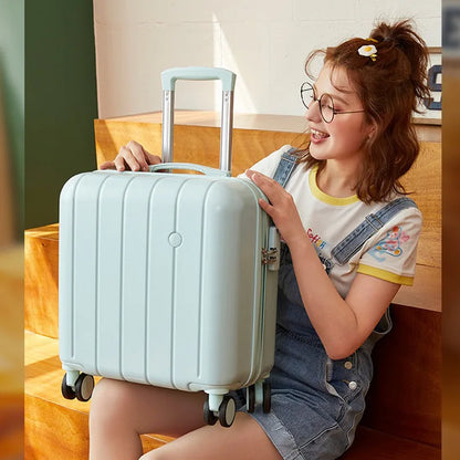 18 Inch Travel Suitcase Universal Wheel Trolley Suitcase Carry-on Mini Password Case Boarding Cabin Rolling Luggage Bag