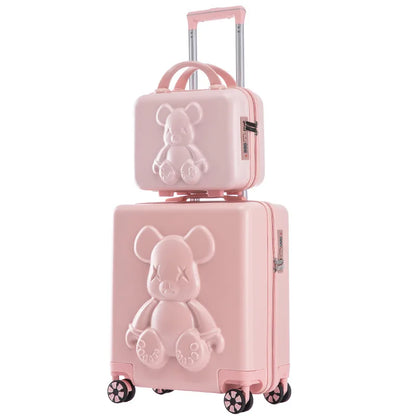18" Inch Travel Suitcase on wheels Men and Women Universal  Rolling Trolley Luggage Carry-on Makeup Bag Boarding Case