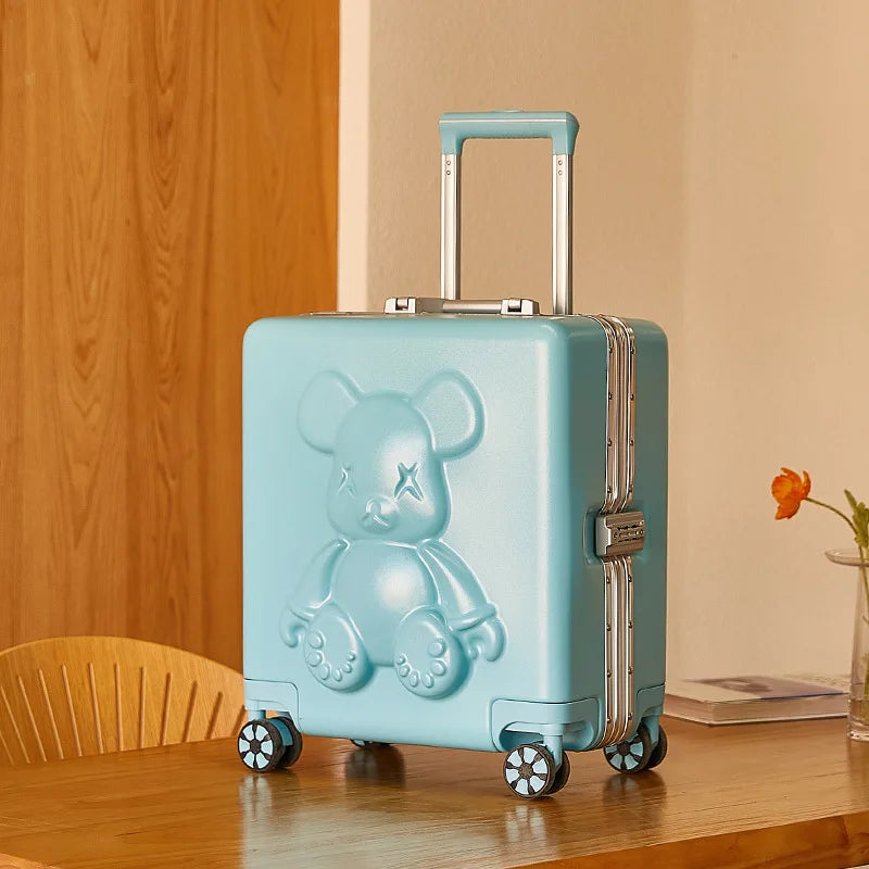 18" Inch Travel Suitcase on wheels Men and Women Universal  Rolling Trolley Luggage Carry-on Makeup Bag Boarding Case