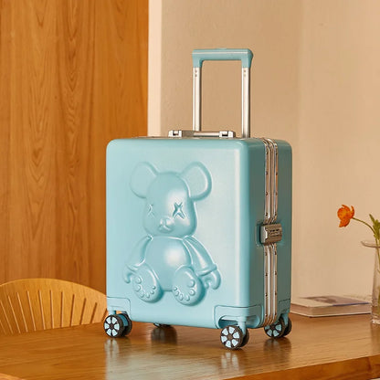 18" Inch Travel Suitcase on wheels Men and Women Universal  Rolling Trolley Luggage Carry-on Makeup Bag Boarding Case