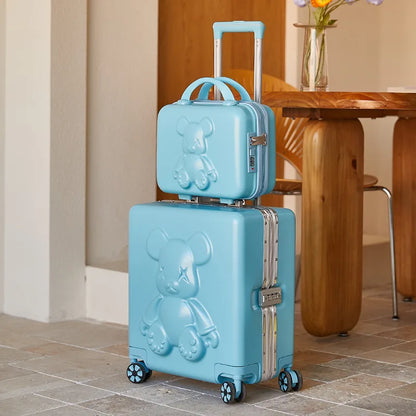 18" Inch Travel Suitcase on wheels Men and Women Universal  Rolling Trolley Luggage Carry-on Makeup Bag Boarding Case