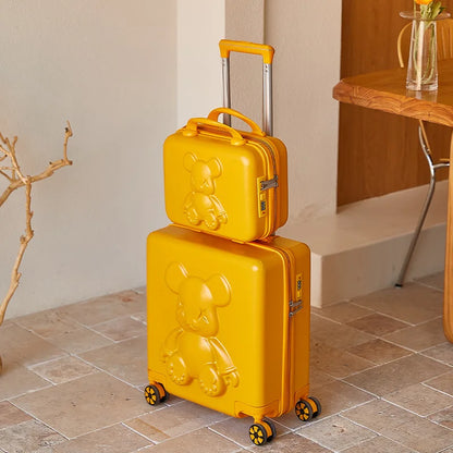 18" Inch Travel Suitcase on wheels Men and Women Universal  Rolling Trolley Luggage Carry-on Makeup Bag Boarding Case