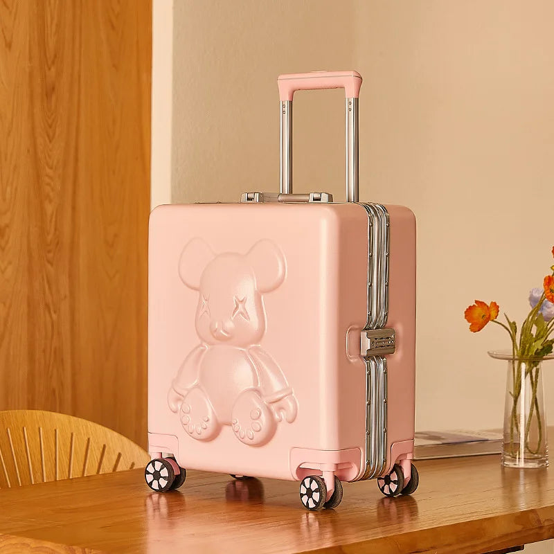 18" Inch Travel Suitcase on wheels Men and Women Universal  Rolling Trolley Luggage Carry-on Makeup Bag Boarding Case
