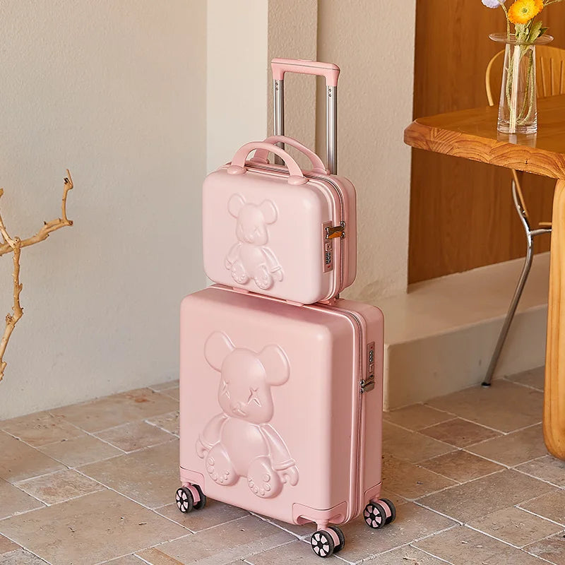 18" Inch Travel Suitcase on wheels Men and Women Universal  Rolling Trolley Luggage Carry-on Makeup Bag Boarding Case