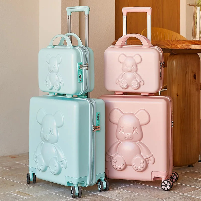 18" Inch Travel Suitcase on wheels Men and Women Universal  Rolling Trolley Luggage Carry-on Makeup Bag Boarding Case