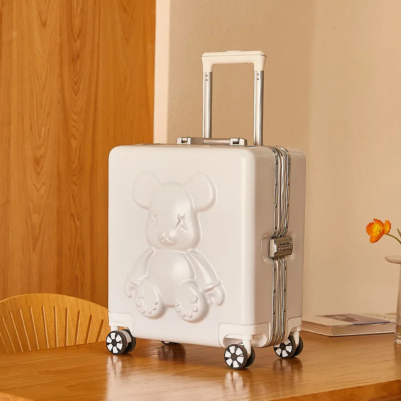 18" Inch Travel Suitcase on wheels Men and Women Universal  Rolling Trolley Luggage Carry-on Makeup Bag Boarding Case