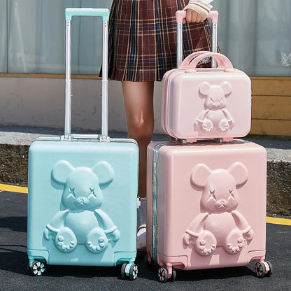 18" Inch Travel Suitcase on wheels Men and Women Universal  Rolling Trolley Luggage Carry-on Makeup Bag Boarding Case