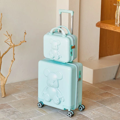 18" Inch Travel Suitcase on wheels Men and Women Universal  Rolling Trolley Luggage Carry-on Makeup Bag Boarding Case