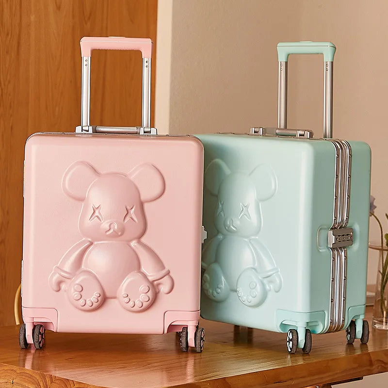 18" Inch Travel Suitcase on wheels Men and Women Universal  Rolling Trolley Luggage Carry-on Makeup Bag Boarding Case