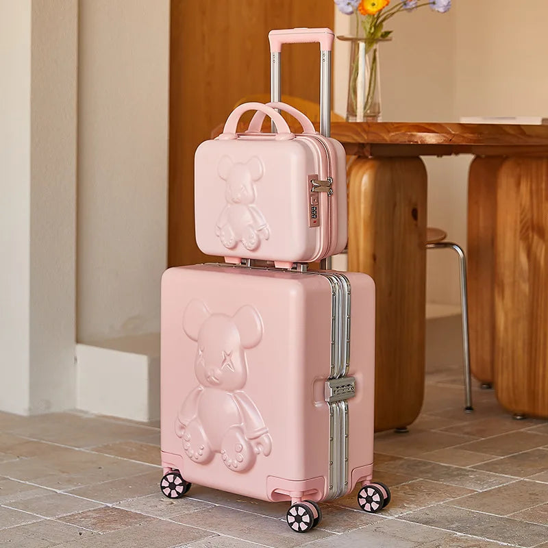 18" Inch Travel Suitcase on wheels Men and Women Universal  Rolling Trolley Luggage Carry-on Makeup Bag Boarding Case