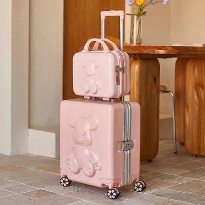 18" Inch Travel Suitcase on wheels Men and Women Universal  Rolling Trolley Luggage Carry-on Makeup Bag Boarding Case
