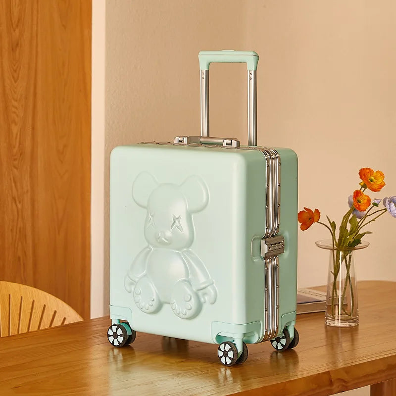 18" Inch Travel Suitcase on wheels Men and Women Universal  Rolling Trolley Luggage Carry-on Makeup Bag Boarding Case