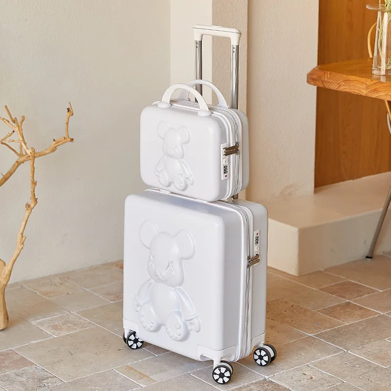 18" Inch Travel Suitcase on wheels Men and Women Universal  Rolling Trolley Luggage Carry-on Makeup Bag Boarding Case
