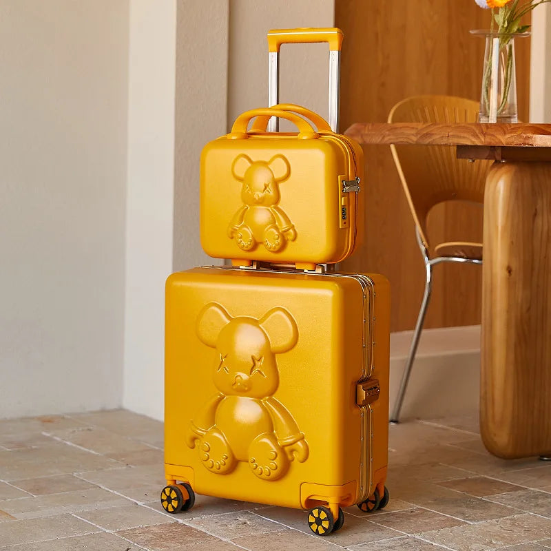 18" Inch Travel Suitcase on wheels Men and Women Universal  Rolling Trolley Luggage Carry-on Makeup Bag Boarding Case