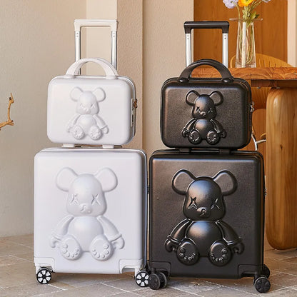 18" Inch Travel Suitcase on wheels Men and Women Universal  Rolling Trolley Luggage Carry-on Makeup Bag Boarding Case