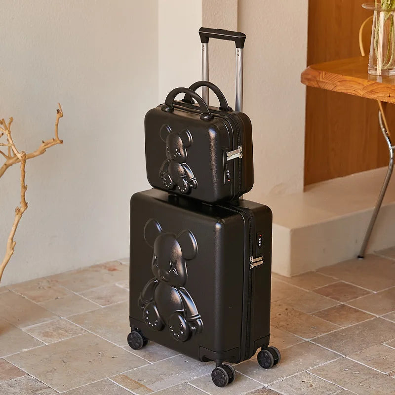 18" Inch Travel Suitcase on wheels Men and Women Universal  Rolling Trolley Luggage Carry-on Makeup Bag Boarding Case