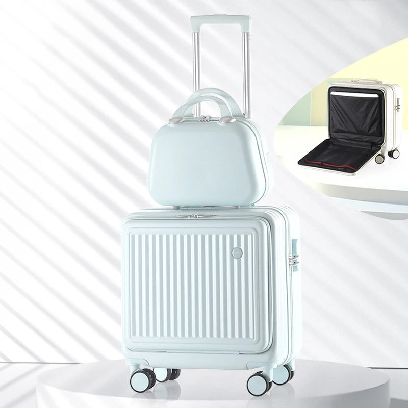 18 Inch Trolley Case Travel Suitcase Boarding Case Mini Password Box Suitcase Portable Universal Wheel Rolling Luggage Bag
