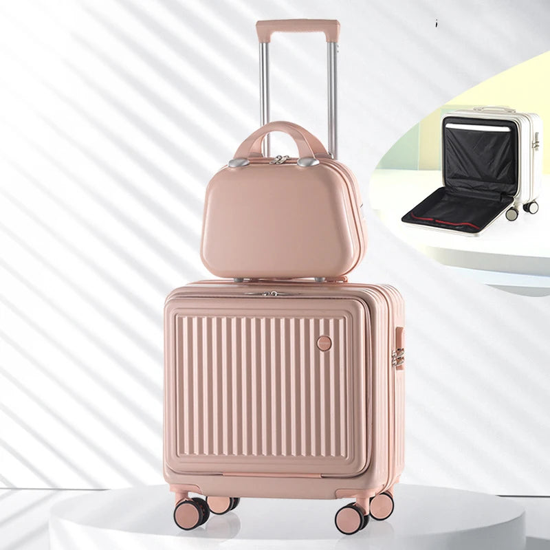 18 Inch Trolley Case Travel Suitcase Boarding Case Mini Password Box Suitcase Portable Universal Wheel Rolling Luggage Bag