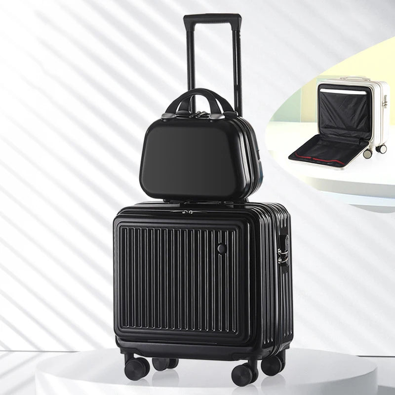 18 Inch Trolley Case Travel Suitcase Boarding Case Mini Password Box Suitcase Portable Universal Wheel Rolling Luggage Bag