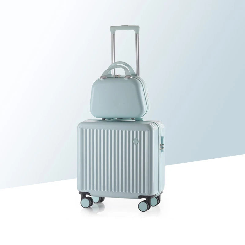 18 Inch Trolley Case Travel Suitcase Boarding Case Mini Password Box Suitcase Portable Universal Wheel Rolling Luggage Bag