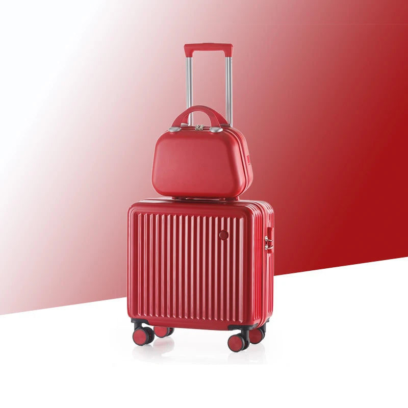 18 Inch Trolley Case Travel Suitcase Boarding Case Mini Password Box Suitcase Portable Universal Wheel Rolling Luggage Bag