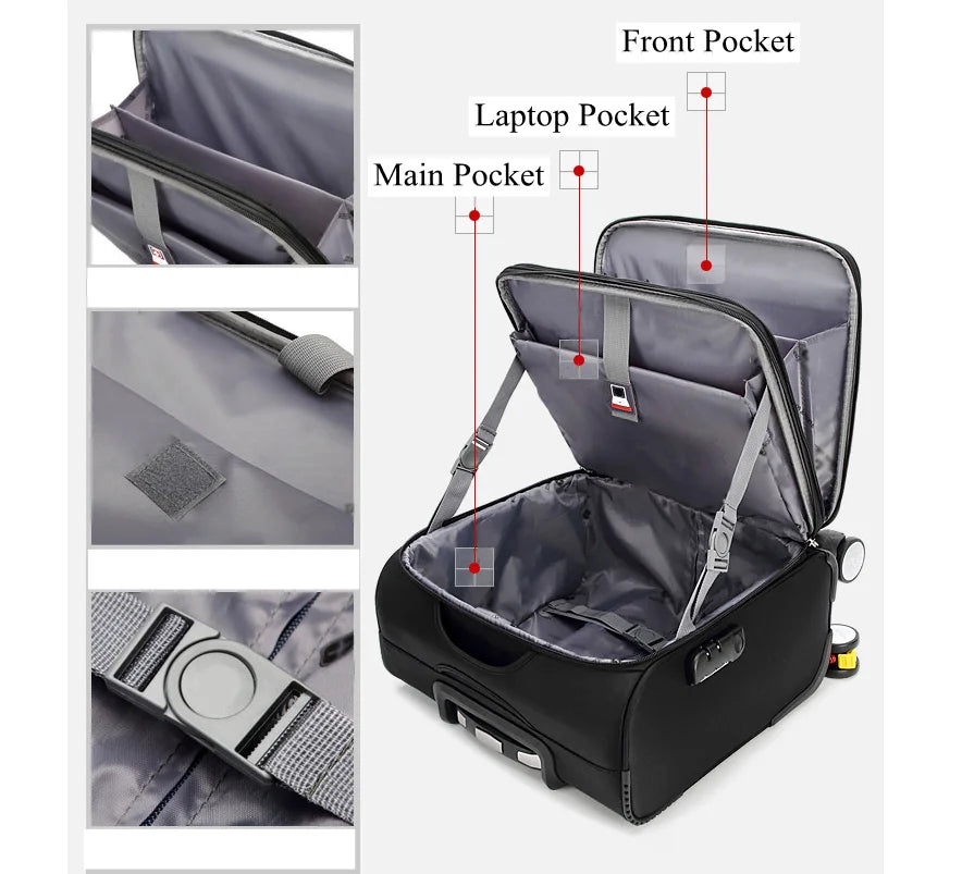 18 Inch Women Under Seat Spinner Suitcase Travel Rolling luggage bag Carry-On Luggage Suitcase Bag Women 18" Travel Trolley Bag