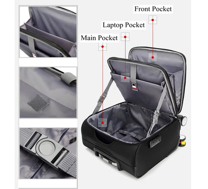18 Inch Women Under Seat Spinner Suitcase Travel Rolling luggage bag Carry-On Luggage Suitcase Bag Women 18" Travel Trolley Bag