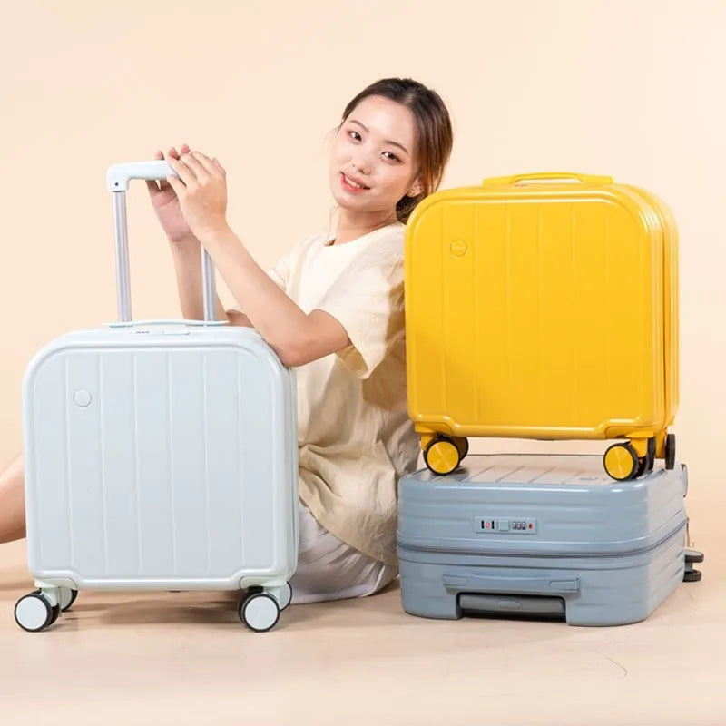 18 inch cabin suitcase, cute small lightweight suitcase fo girls and children, 20 inch trolley suitcase, mother and son suitcase