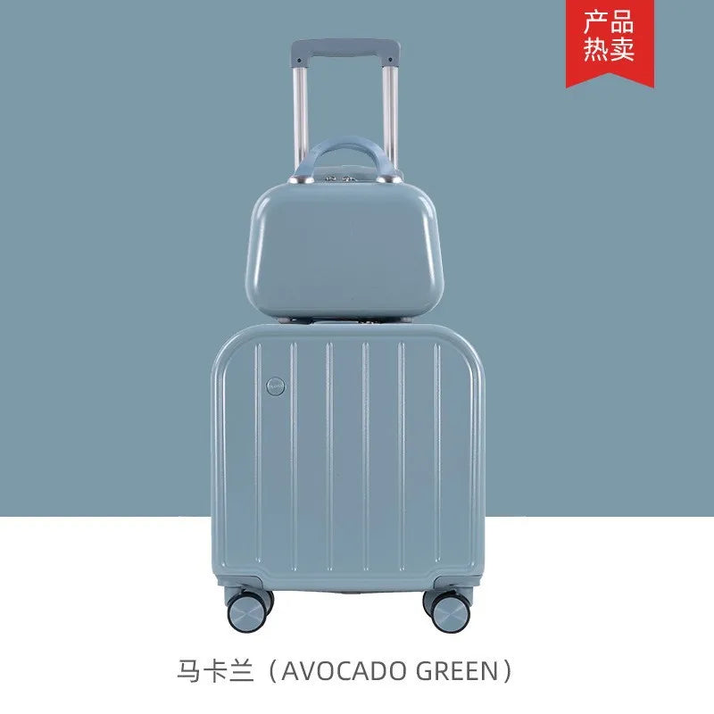 18 inch cabin suitcase, cute small lightweight suitcase fo girls and children, 20 inch trolley suitcase, mother and son suitcase