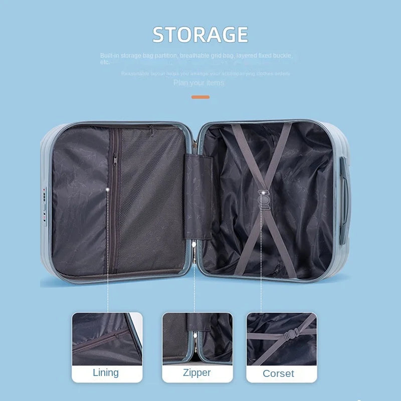 18 inch cabin suitcase, cute small lightweight suitcase fo girls and children, 20 inch trolley suitcase, mother and son suitcase