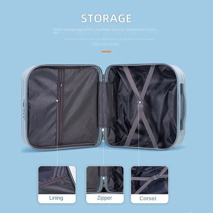 18 inch cabin suitcase, cute small lightweight suitcase fo girls and children, 20 inch trolley suitcase, mother and son suitcase