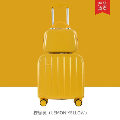 18 inch cabin suitcase, cute small lightweight suitcase fo girls and children, 20 inch trolley suitcase, mother and son suitcase