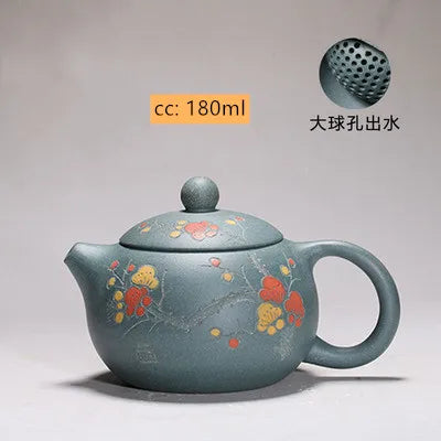 180ML Authentic Yixing Purple Clay Teapot Tradition Xishi Tea Pot Handmade Ball Hole Filter Tea Infuser Home Customized Teaware