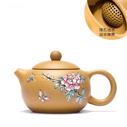 180ML Authentic Yixing Purple Clay Teapot Tradition Xishi Tea Pot Handmade Ball Hole Filter Tea Infuser Home Customized Teaware