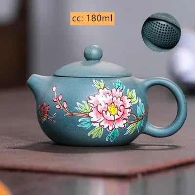 180ML Authentic Yixing Purple Clay Teapot Tradition Xishi Tea Pot Handmade Ball Hole Filter Tea Infuser Home Customized Teaware